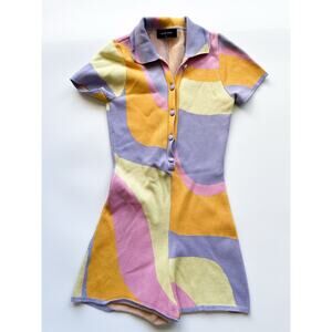 White Fox Knit Multicolor Playsuit Size XS